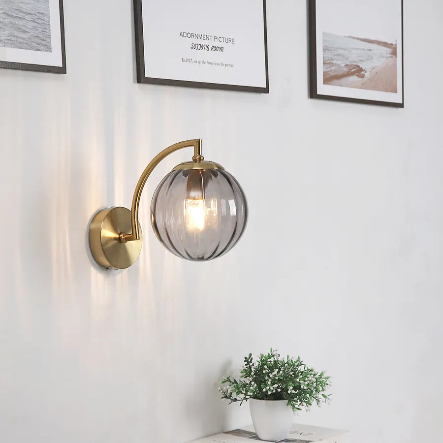 Elegant Glass Wall Sconce Lighting with LED for Modern Home Decor