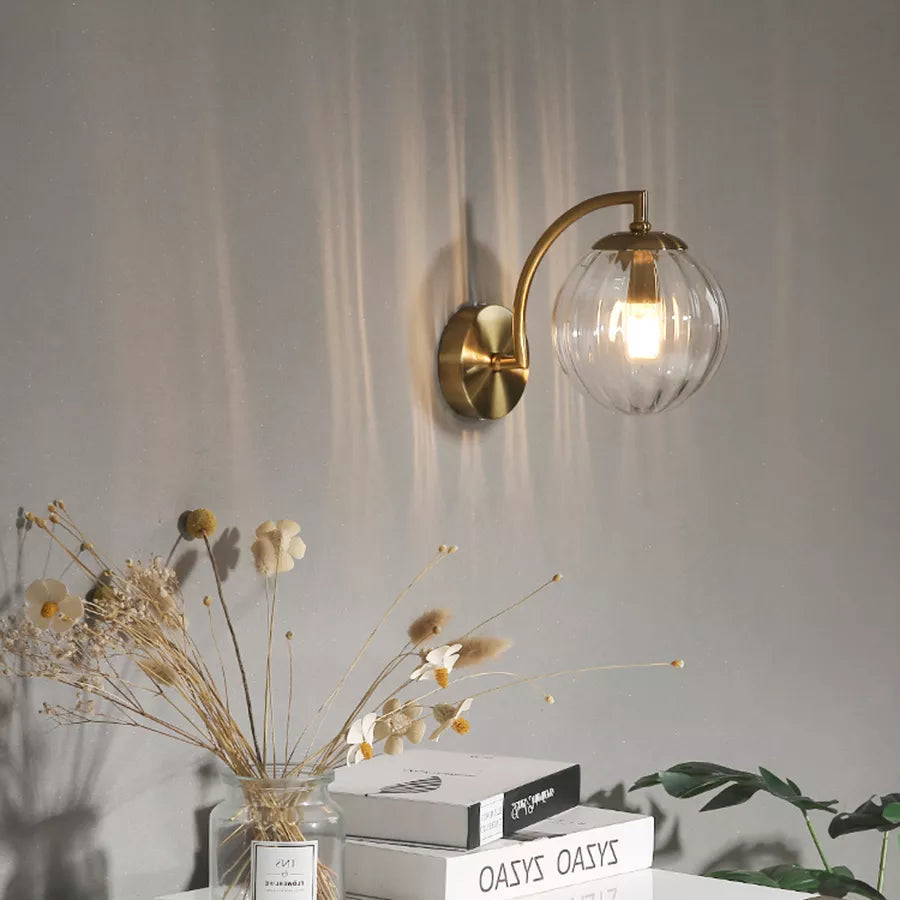 Elegant Glass Wall Sconce Lighting with LED for Modern Home Decor