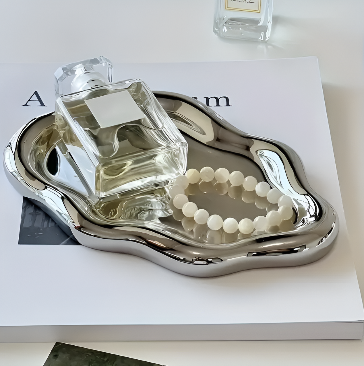 Elegante weiße Keramik-Schmuckschale Ringhalter