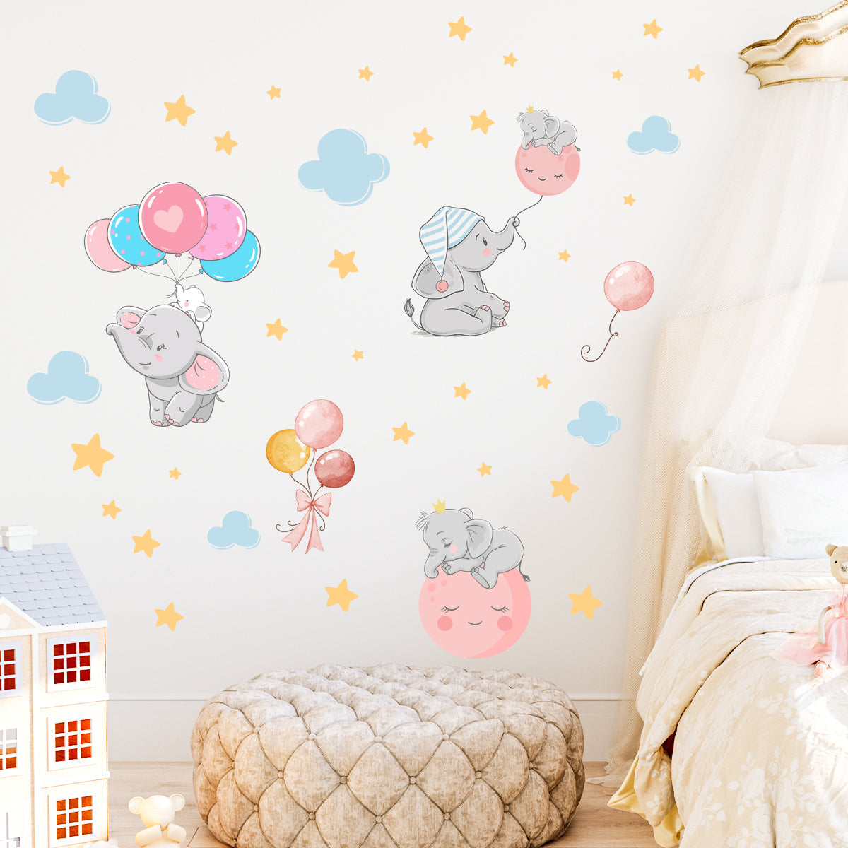 Elefanten Magische Kinderzimmer Wandaufkleber