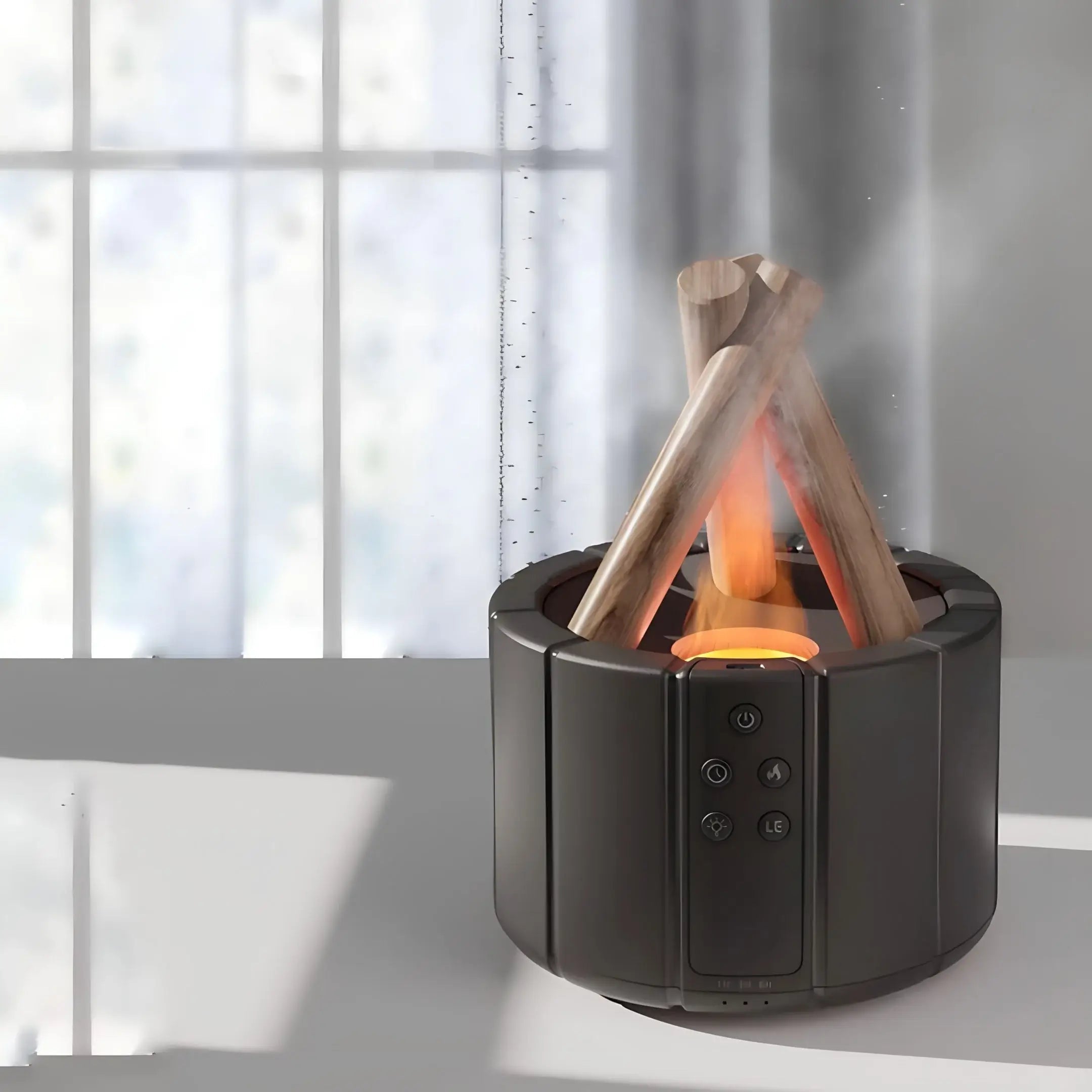 Humidificador de Niebla Fría y Difusor con Efecto de Llama Realista