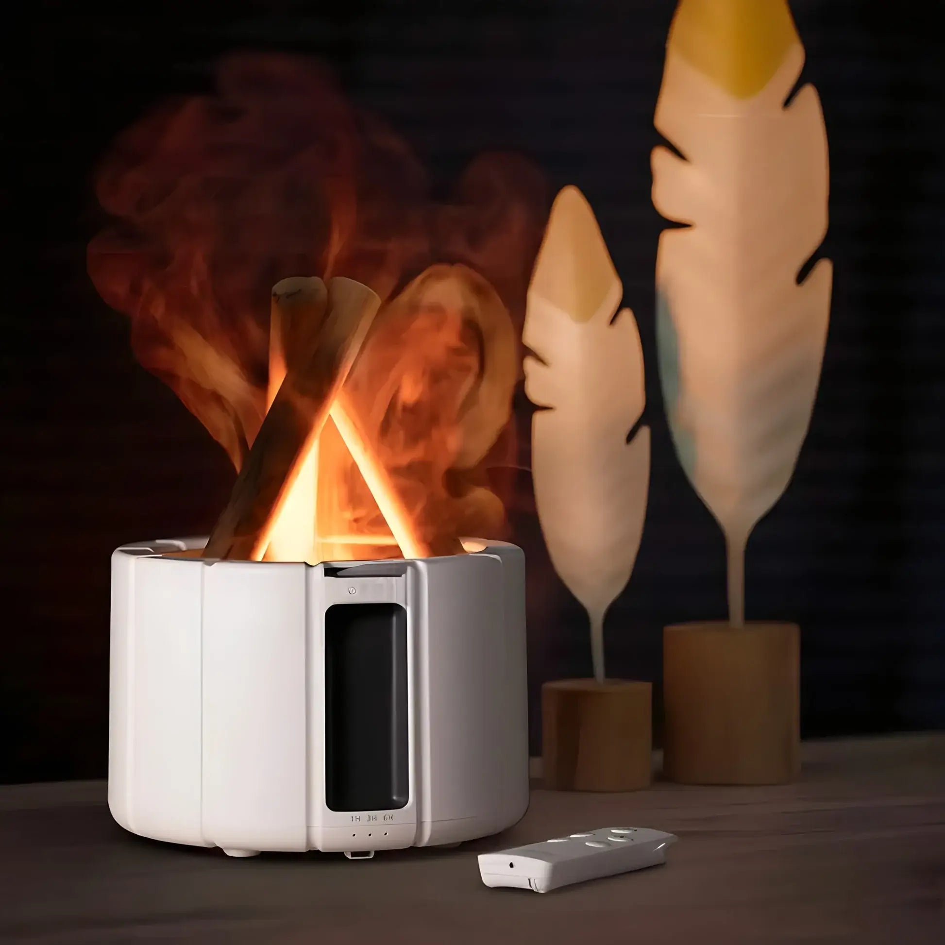 Luftbefeuchter mit kühlem Nebel und Diffusor mit realistischem Flammeneffekt