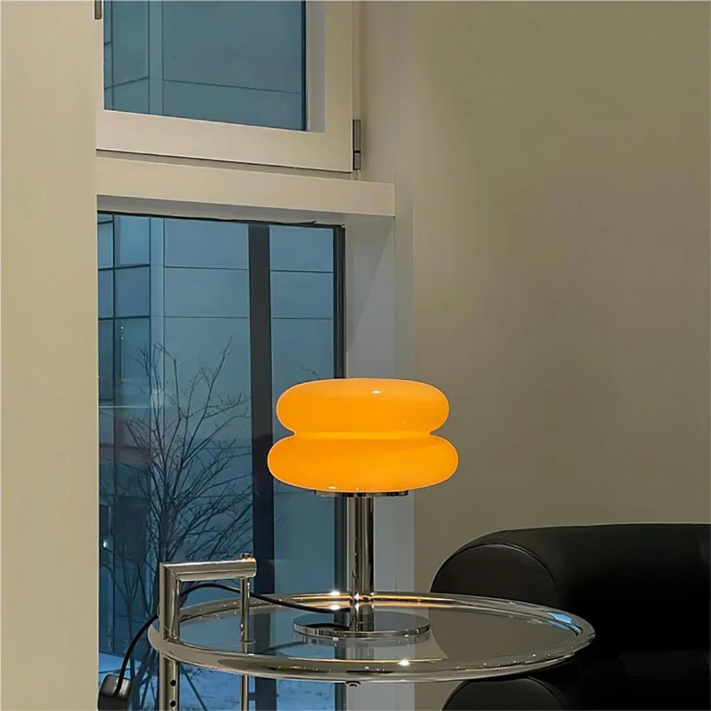 Finn | Glas-Tischlampe für Schlafzimmer und Wohnzimmer