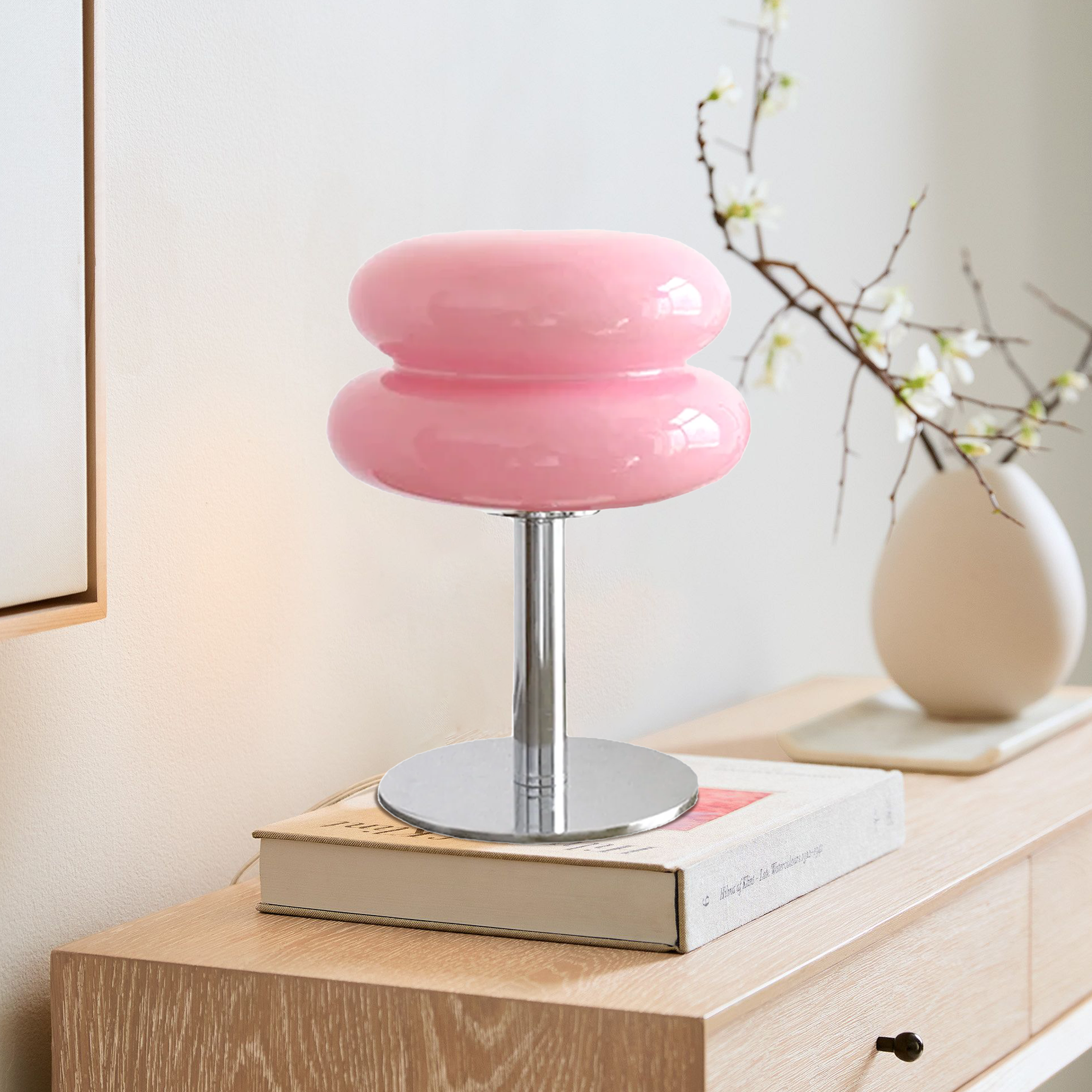 Finn | Glas-Tischlampe für Schlafzimmer und Wohnzimmer