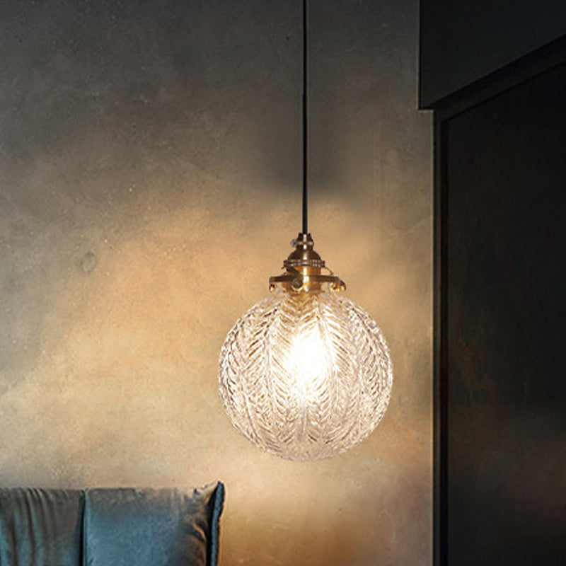 Koloniale stijl glazen hanglamp