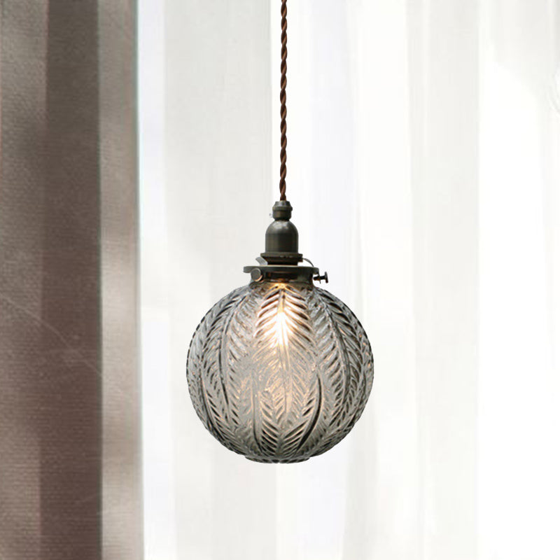 Koloniale stijl glazen hanglamp