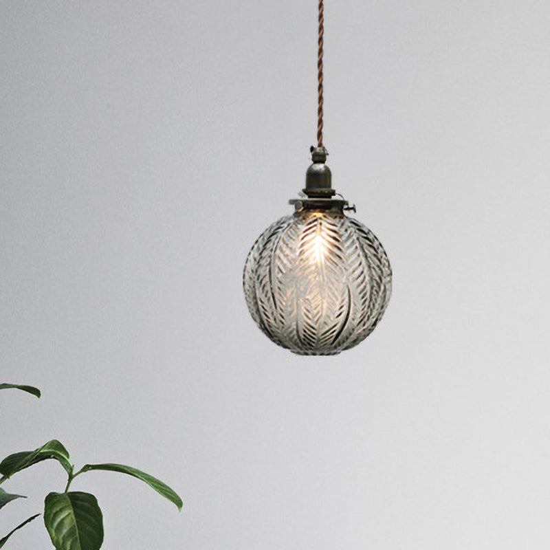 Koloniale stijl glazen hanglamp
