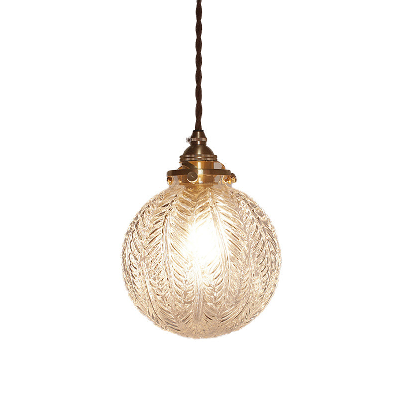 Koloniale stijl glazen hanglamp