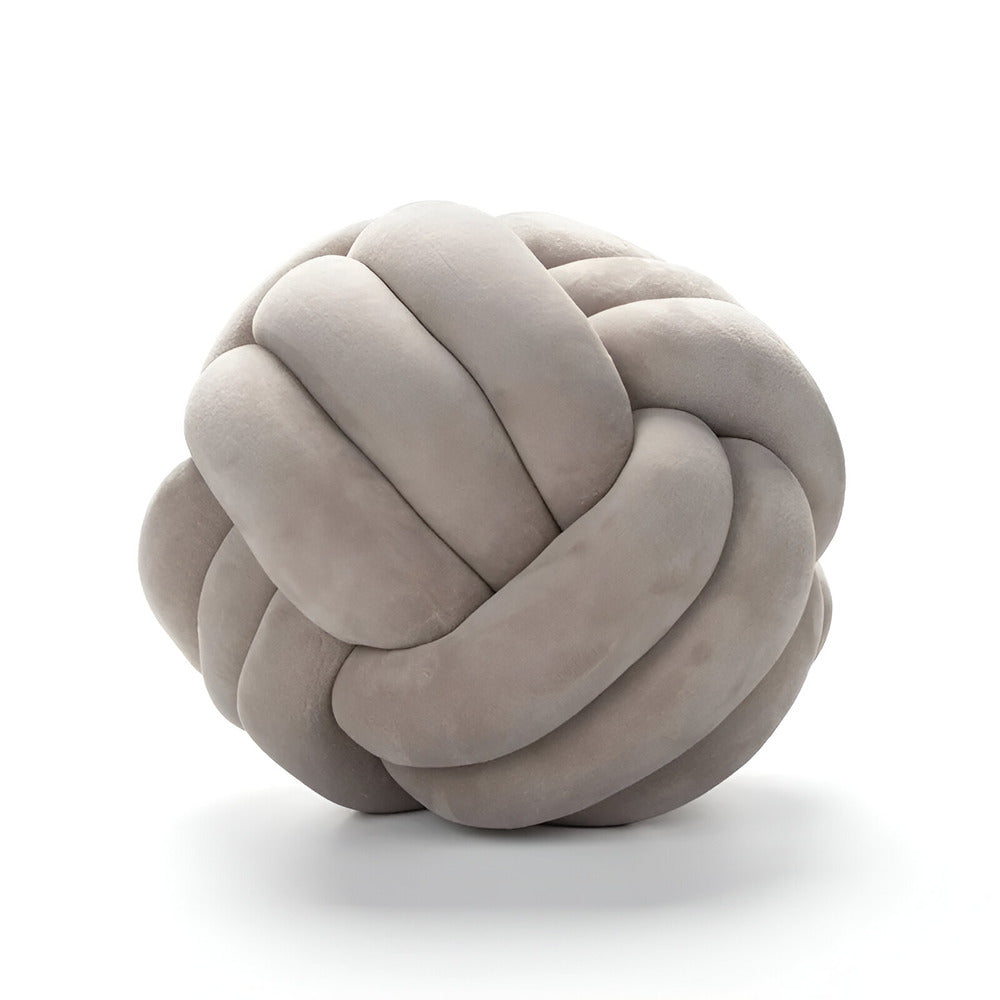 Handcrafted Knotted Round Velvet Throw Pillow for Couch - Decorative Accent Pillow