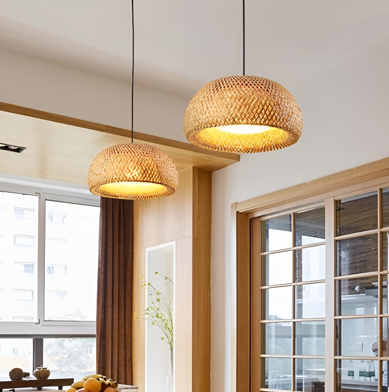 Handwoven Bamboo Dome Pendant Light