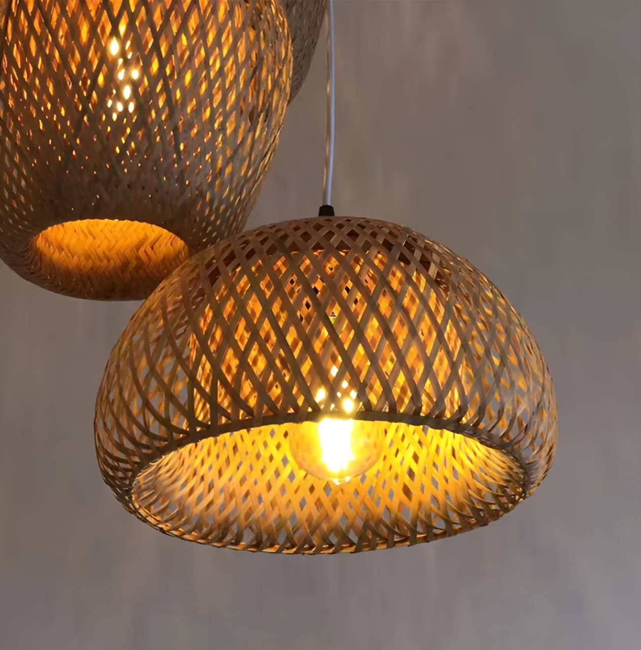 Handwoven Bamboo Dome Pendant Light