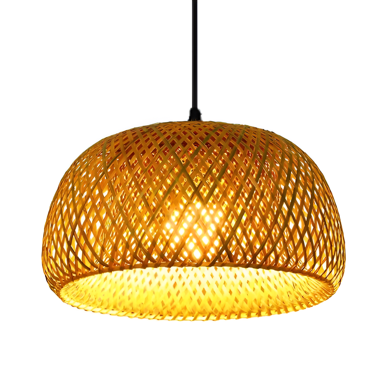 Handwoven Bamboo Dome Pendant Light