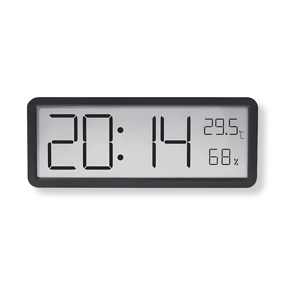 Large Digital Wall Clock with Temperature and Humidity Display
