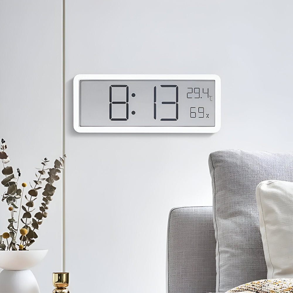 Large Digital Wall Clock with Temperature and Humidity Display