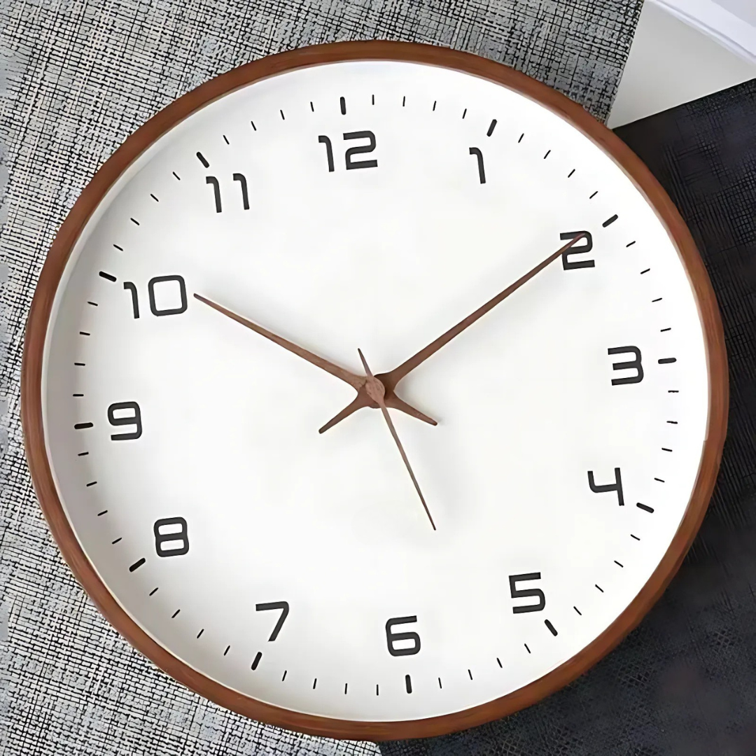 Large Modern Wooden Wall Clock with Silent Mechanism