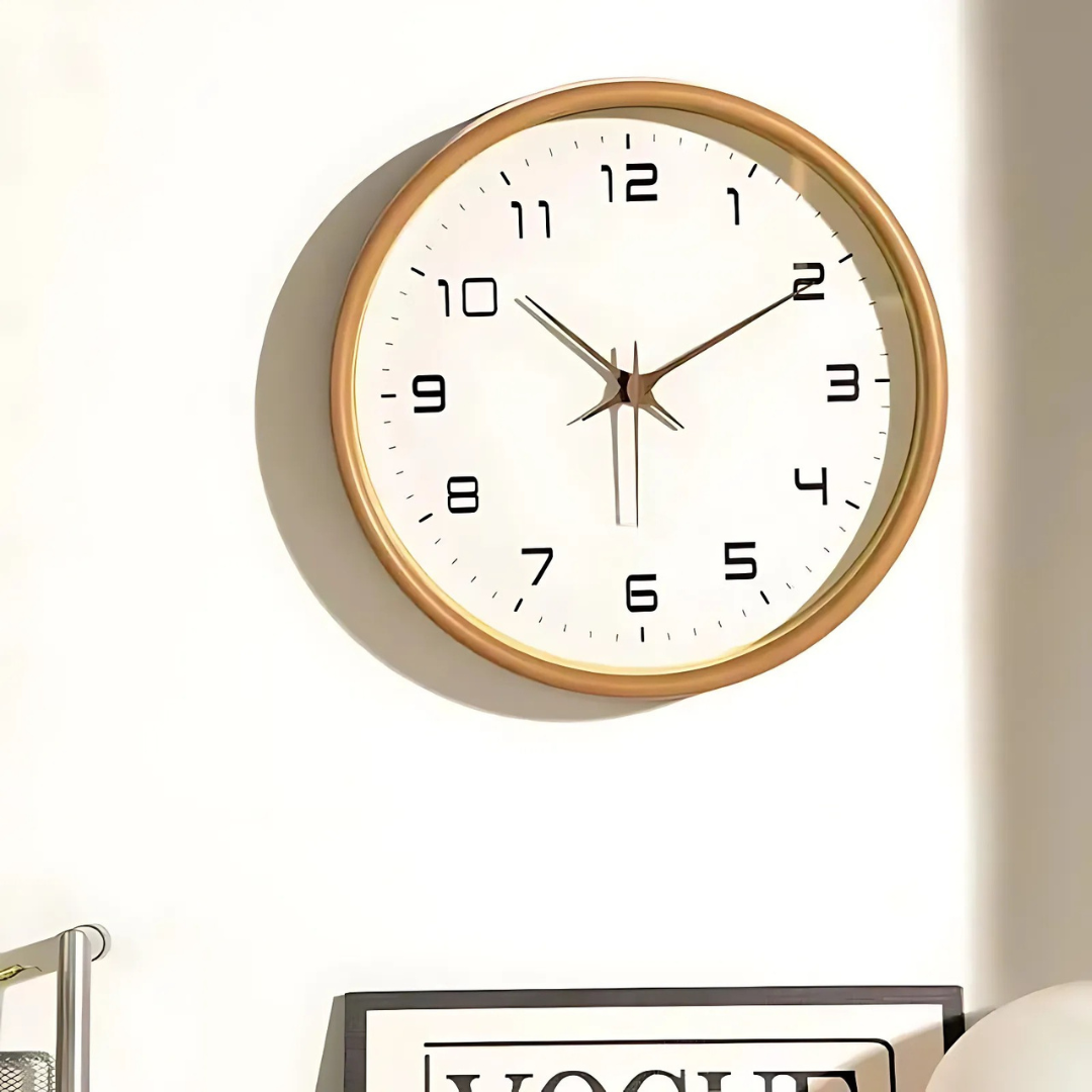 Large Modern Wooden Wall Clock with Silent Mechanism