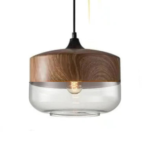 Laurissa | Lampada a sospensione in vetro e legno