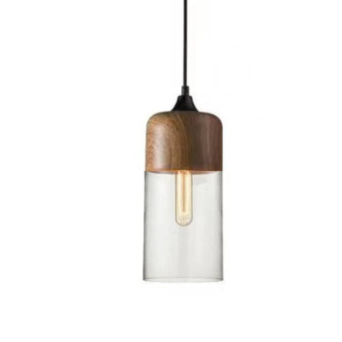Laurissa | Lampada a sospensione in vetro e legno