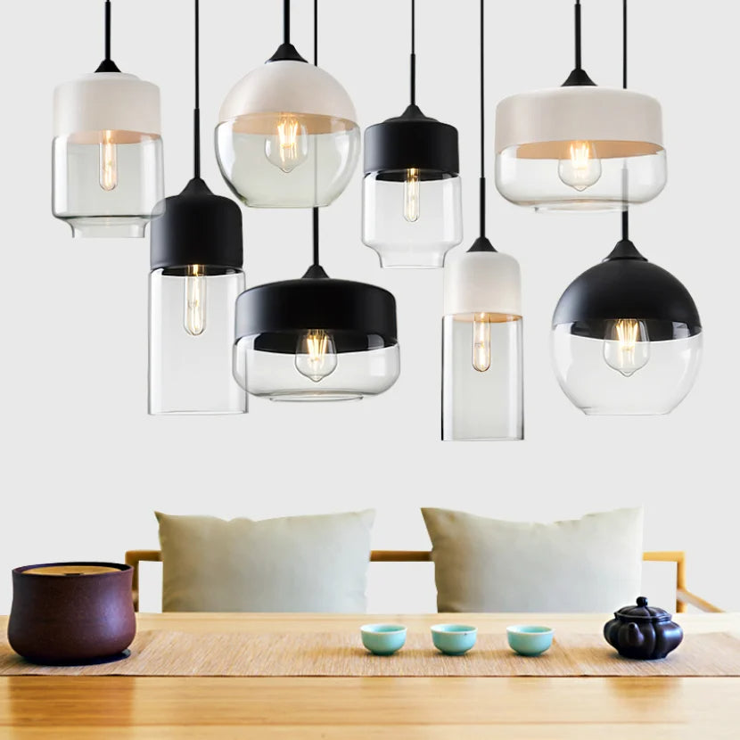 Laurissa | Lampada a sospensione in vetro e legno