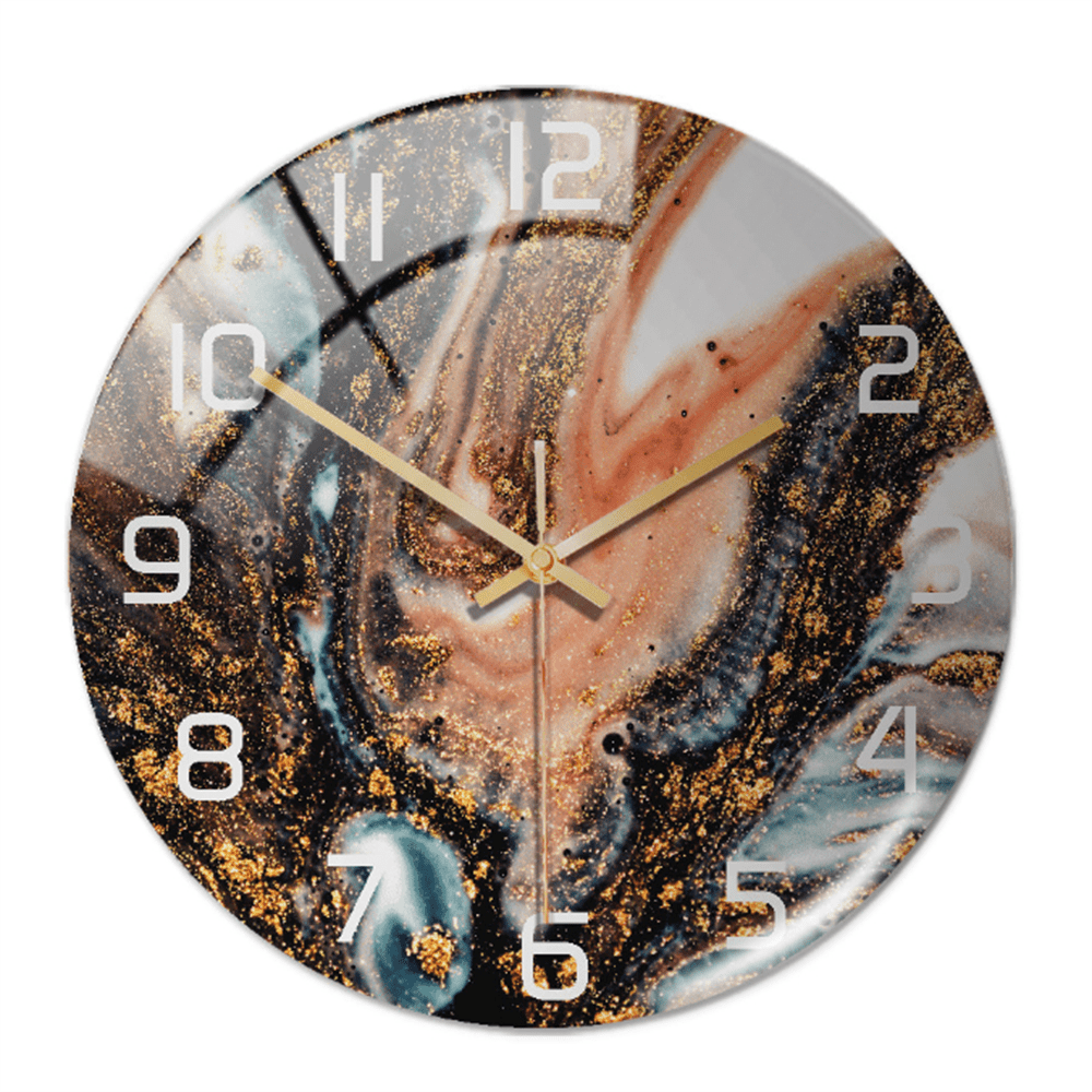LED-Wanduhr mit Marmorbasis