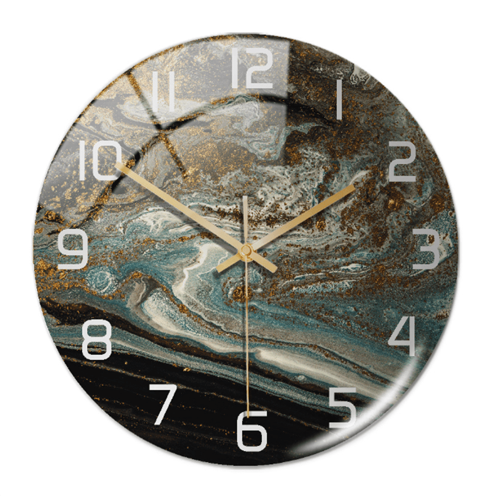 LED-Wanduhr mit Marmorbasis
