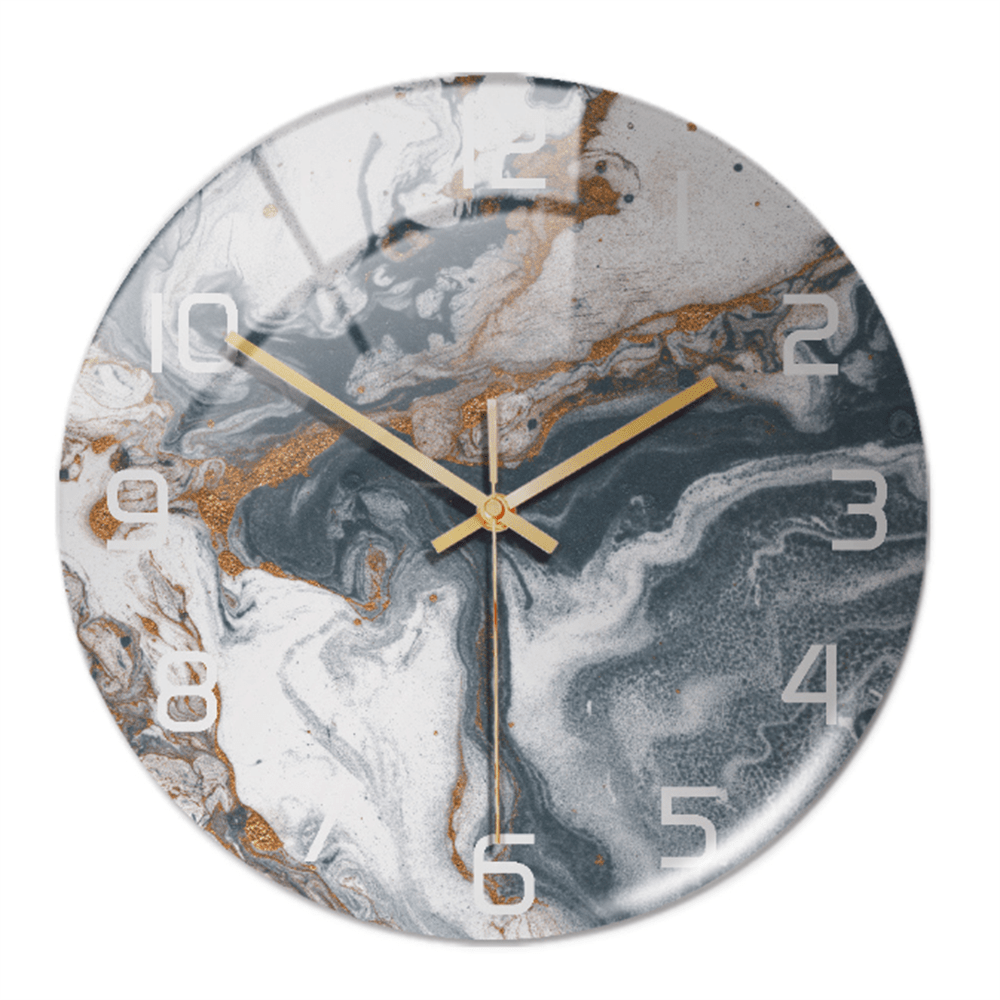 LED-Wanduhr mit Marmorbasis