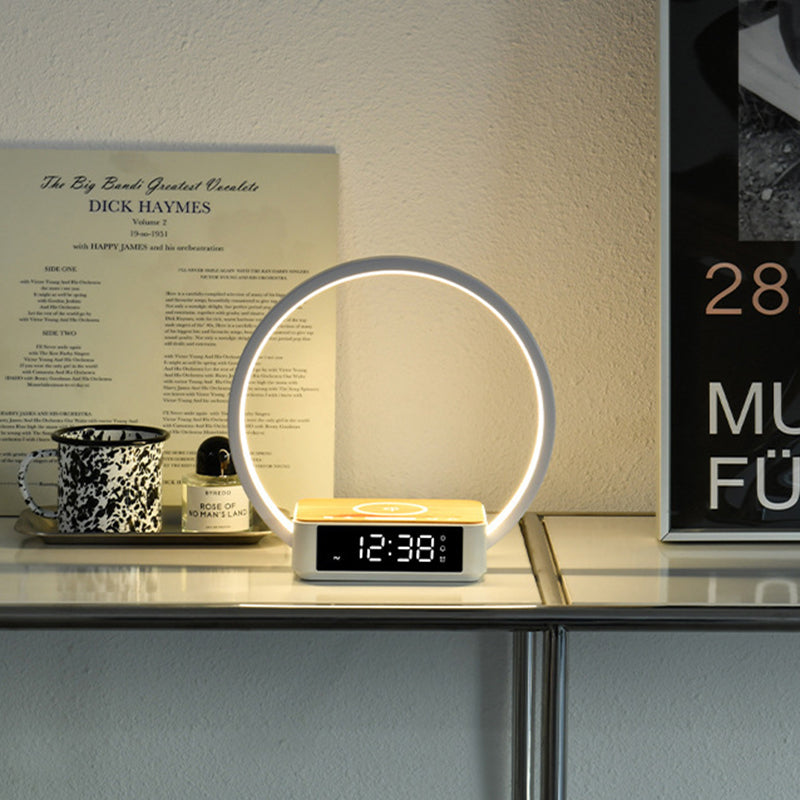 Lunacube | LED Alarm Clock Table Lamp with Wireless Charger 0