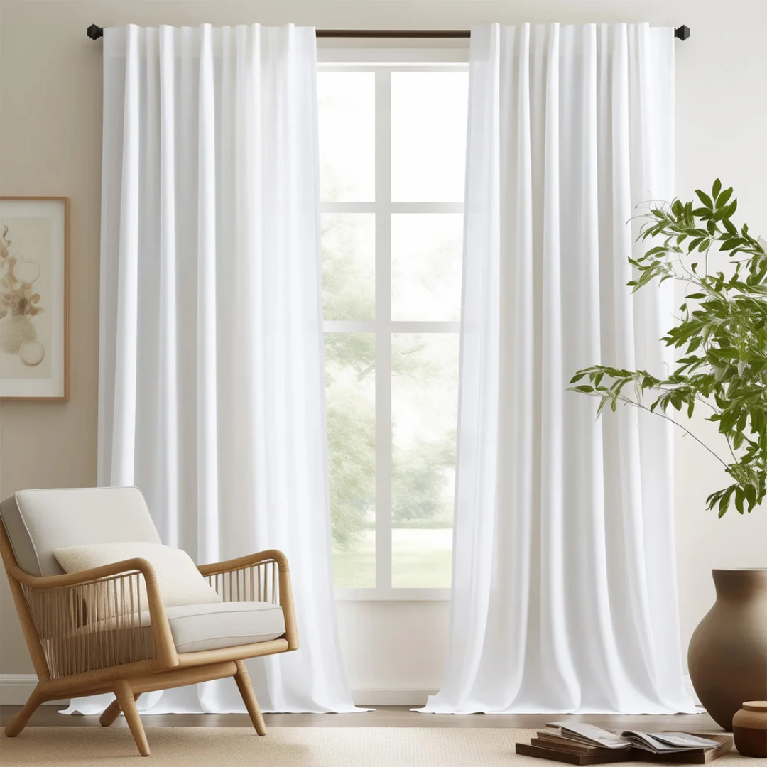 Lunara | Pinch Pleat Linen Curtains for Living Room 0