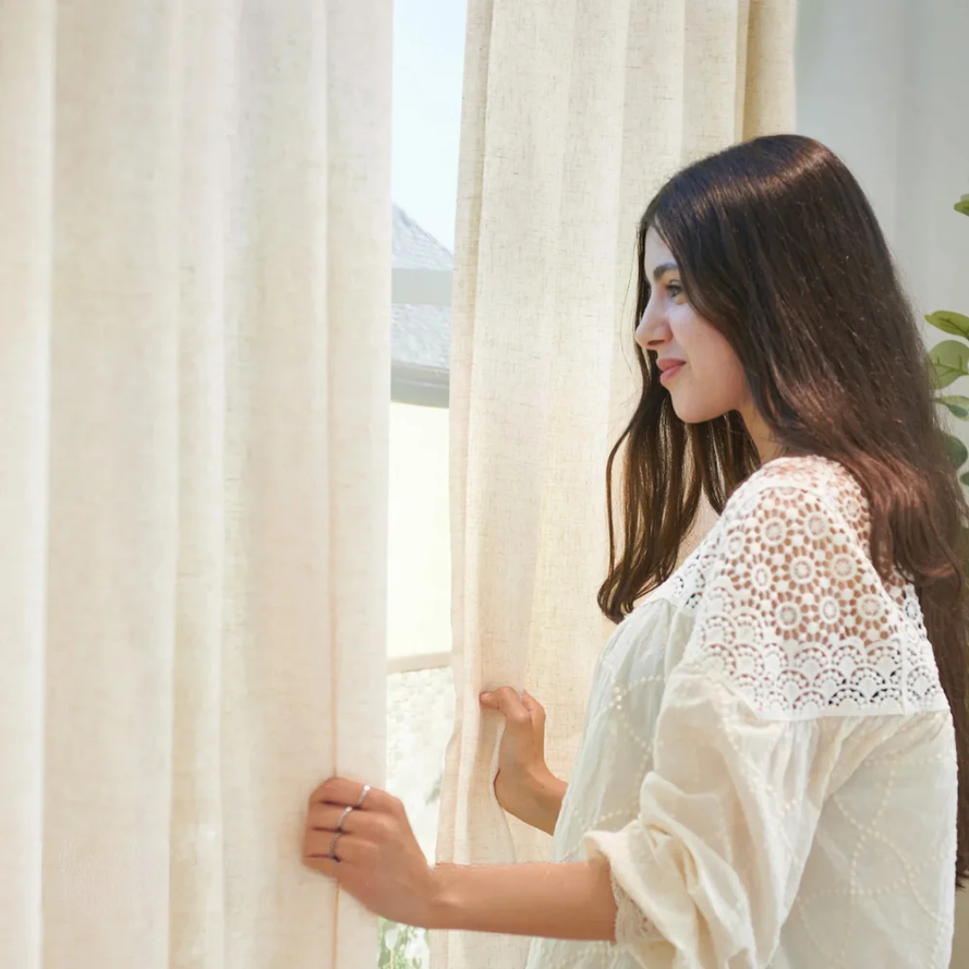 Lunara | Pinch Pleat Linen Curtains for Living Room 2
