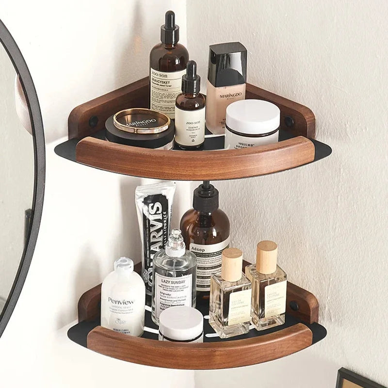 Estantes de baño de madera minimalistas para almacenamiento con estilo