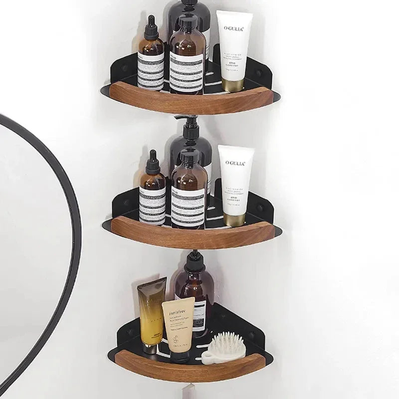 Estantes de baño de madera minimalistas para almacenamiento con estilo