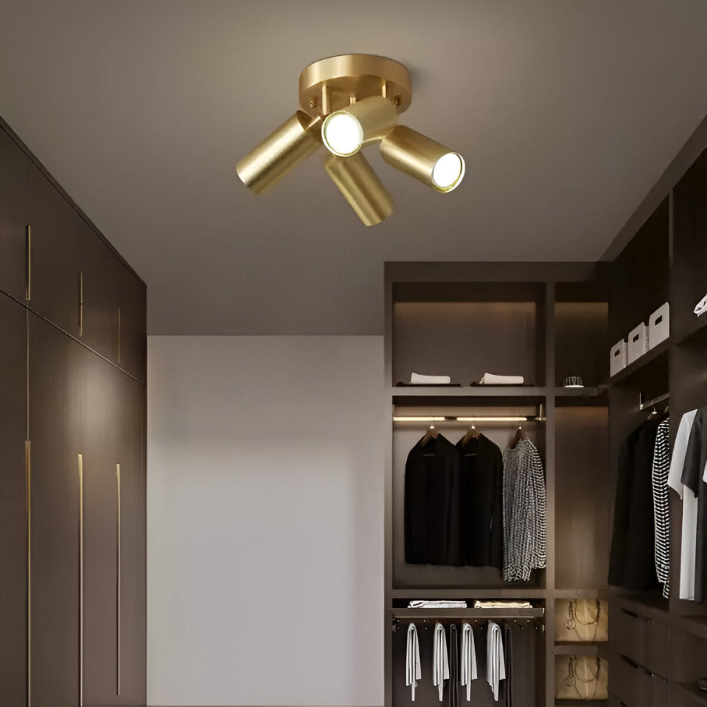 Lámpara de techo empotrada LED moderna de latón