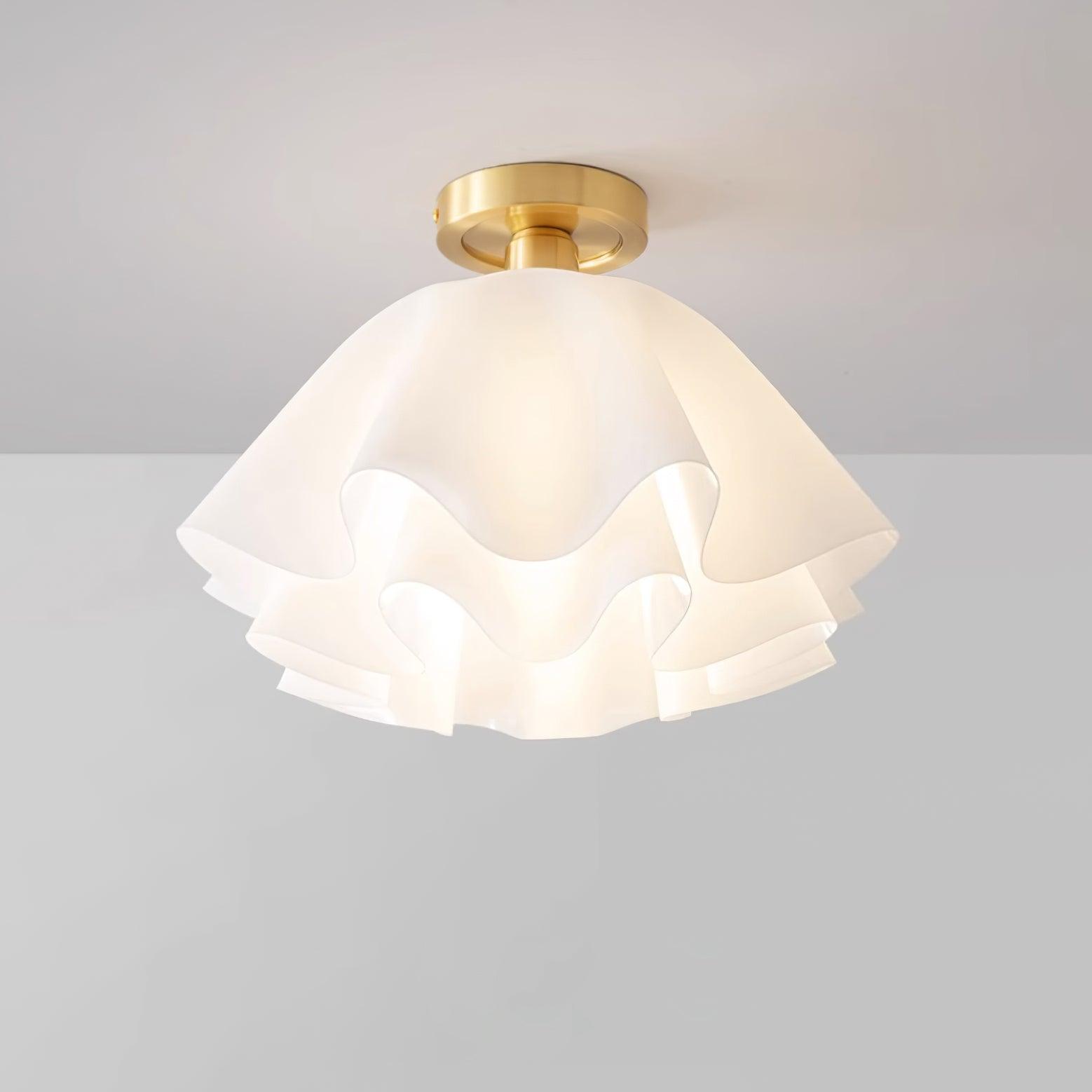 Modern Copper Ceiling Light with Unique Folded Design