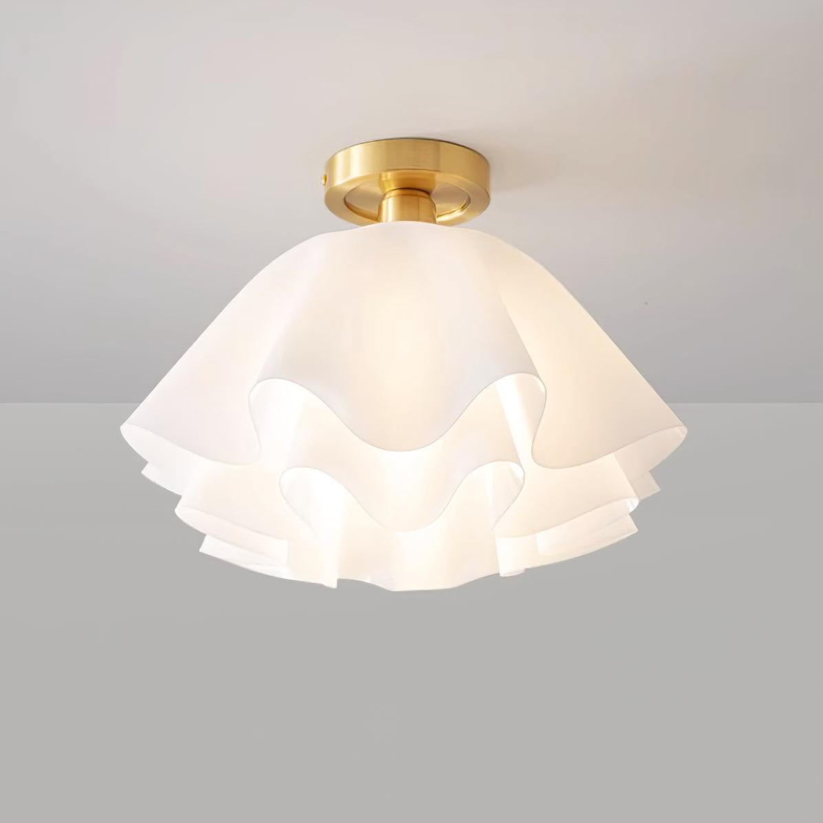 Modern Copper Ceiling Light with Unique Folded Design
