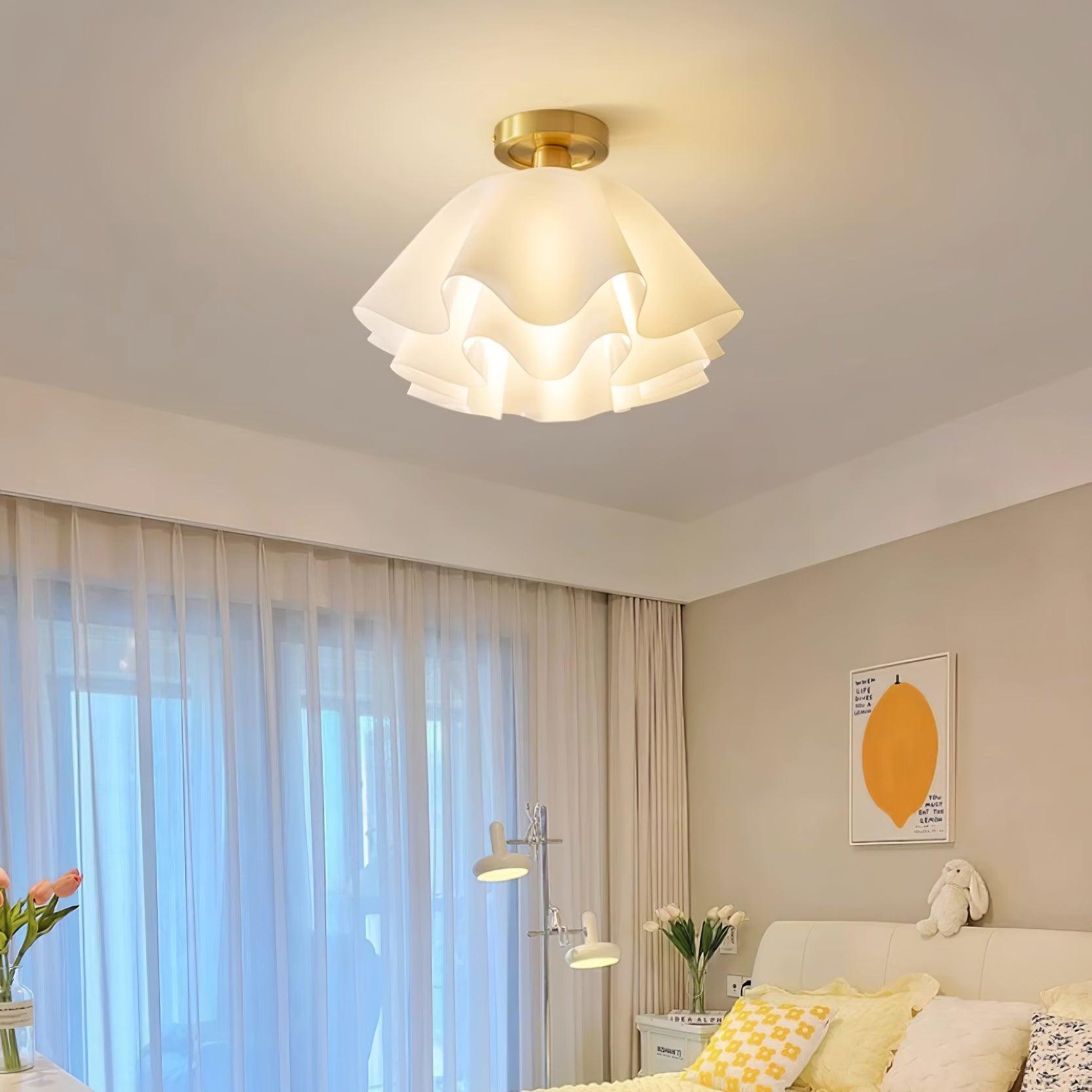 Modern Copper Ceiling Light with Unique Folded Design