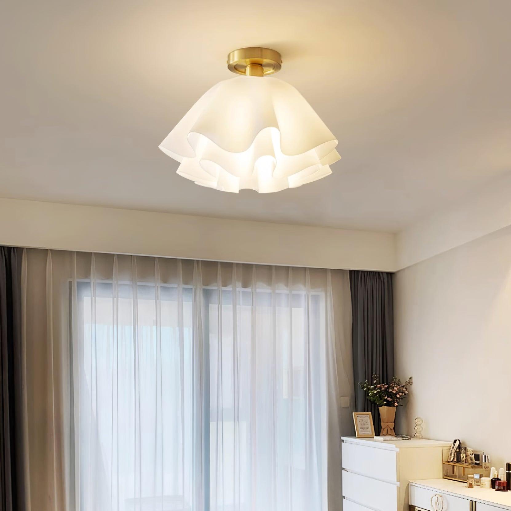 Modern Copper Ceiling Light with Unique Folded Design
