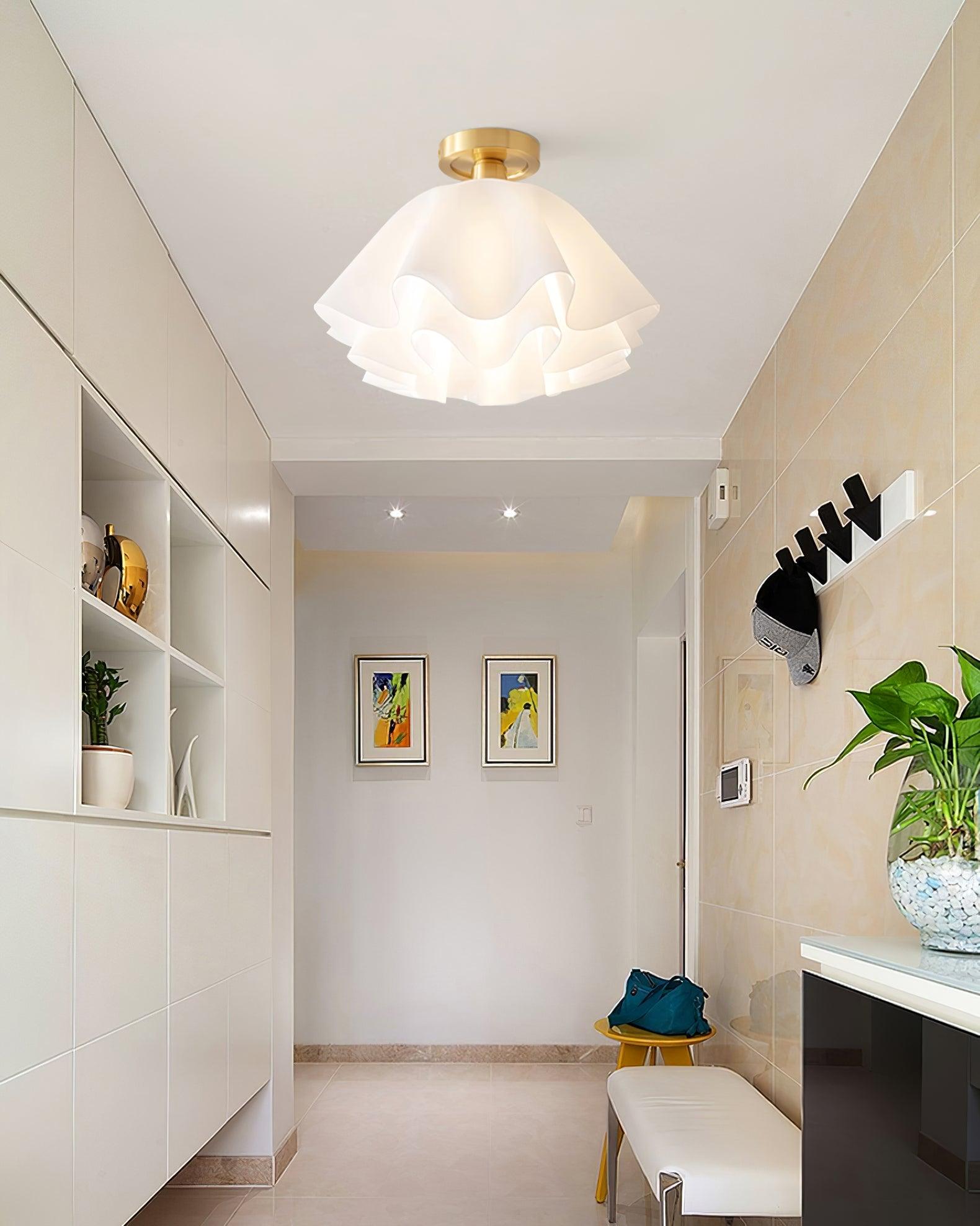 Modern Copper Ceiling Light with Unique Folded Design