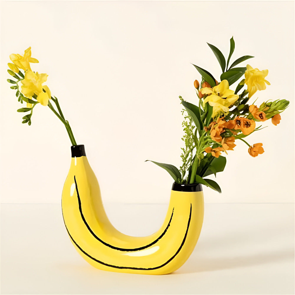 Jarrón decorativo moderno en forma de plátano