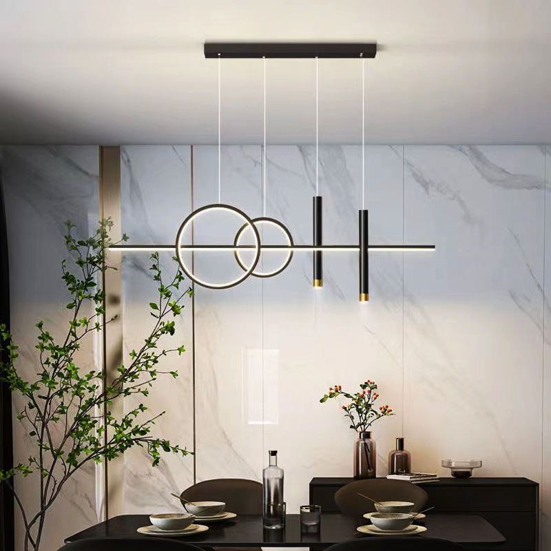 Modern Dining Table Lamp with Adjustable Light Modes – Three Ring Ceiling Fixture for Stylish Interiors 0