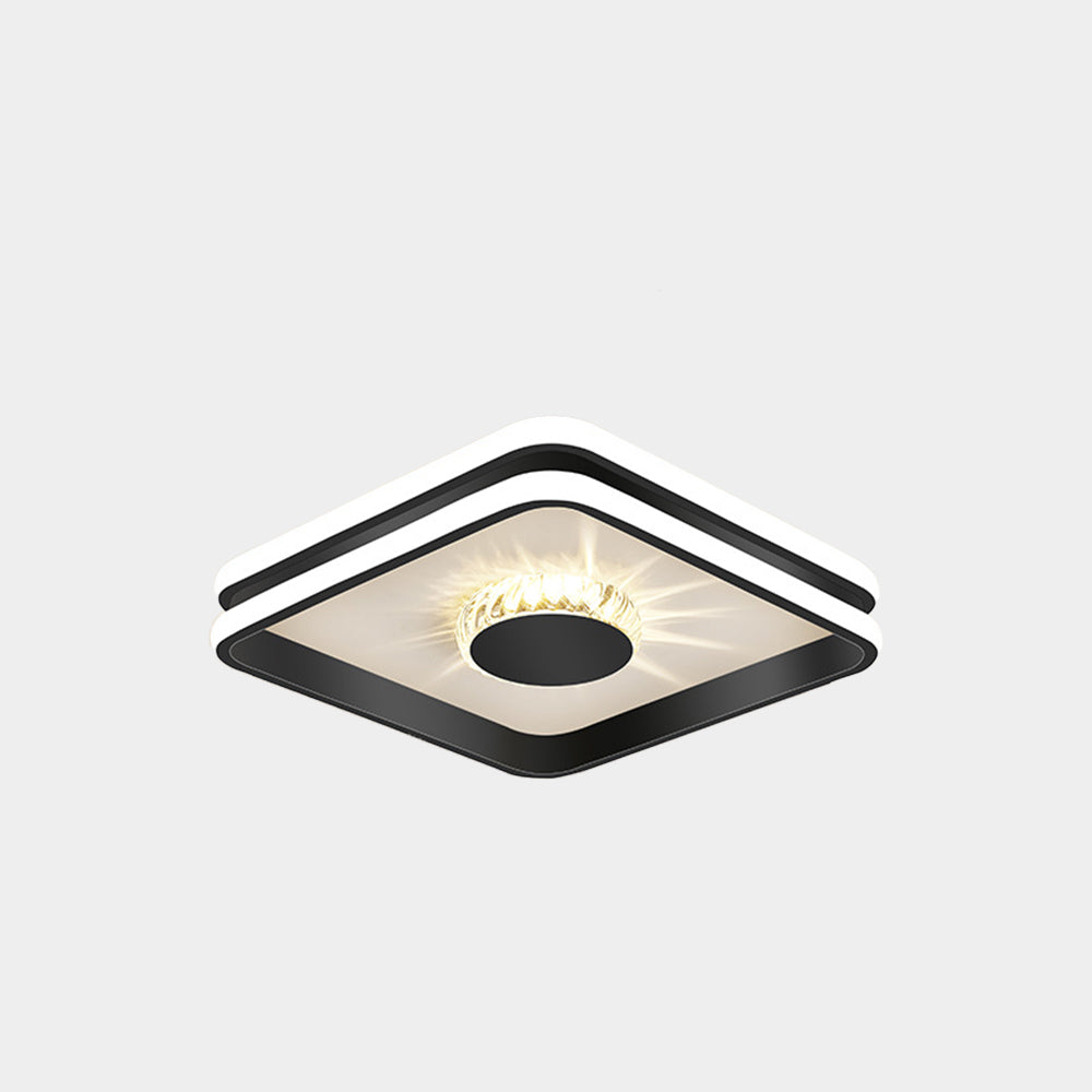 Modern Flush Mount Ceiling Light with Crystal Accents