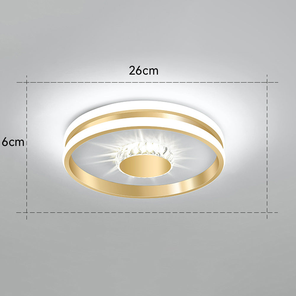 Modern Flush Mount Ceiling Light with Crystal Accents