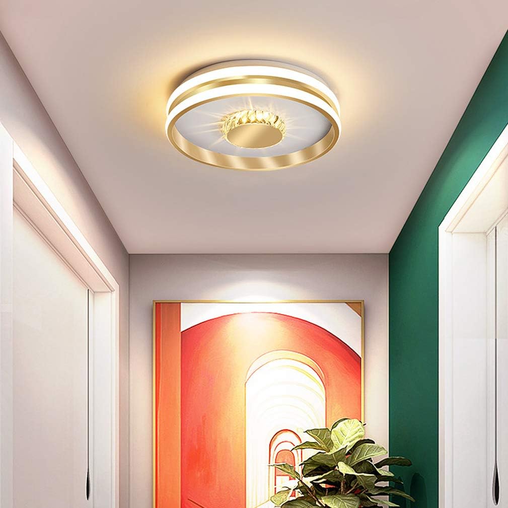 Modern Flush Mount Ceiling Light with Crystal Accents