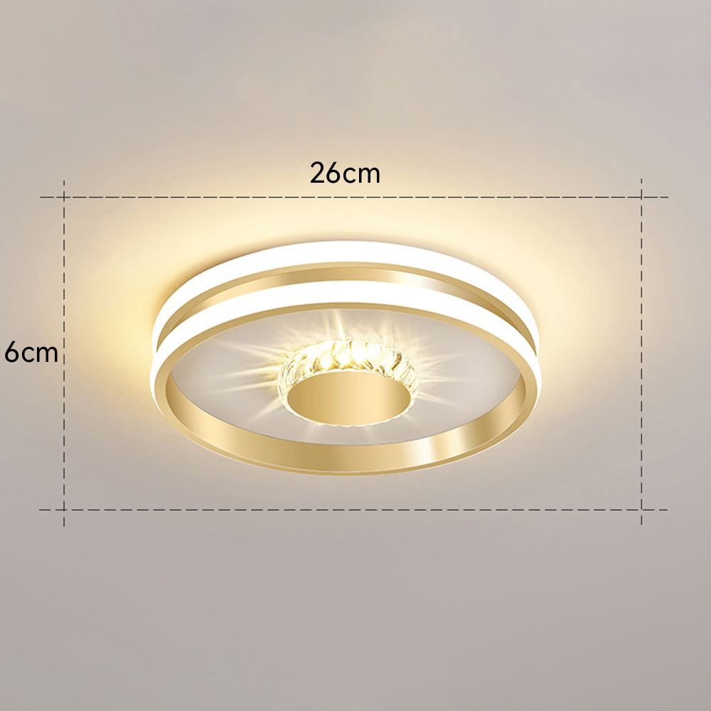 Modern Flush Mount Ceiling Light with Crystal Accents