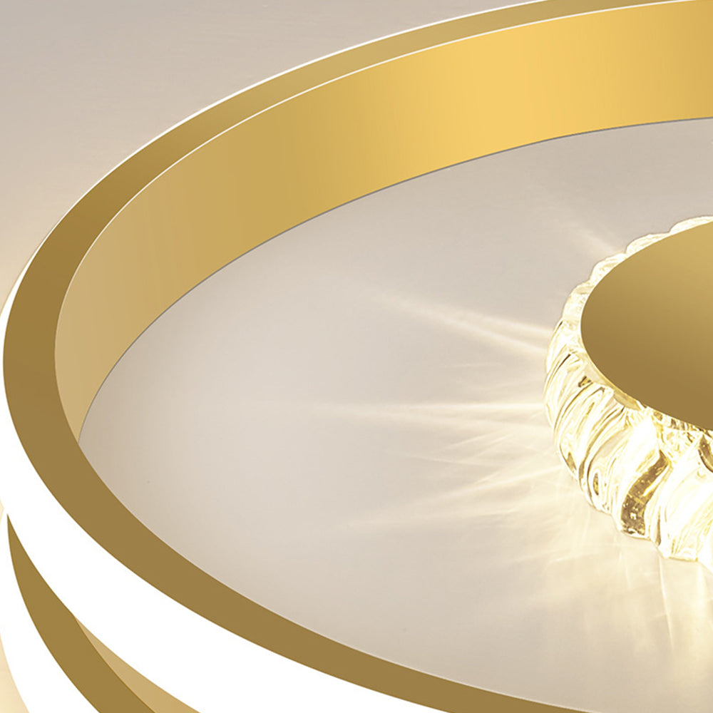 Modern Flush Mount Ceiling Light with Crystal Accents