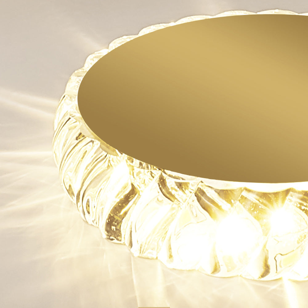 Modern Flush Mount Ceiling Light with Crystal Accents