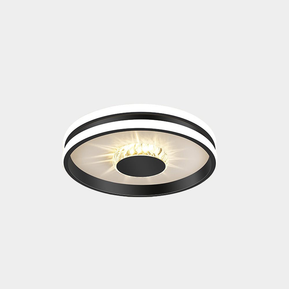 Modern Flush Mount Ceiling Light with Crystal Accents