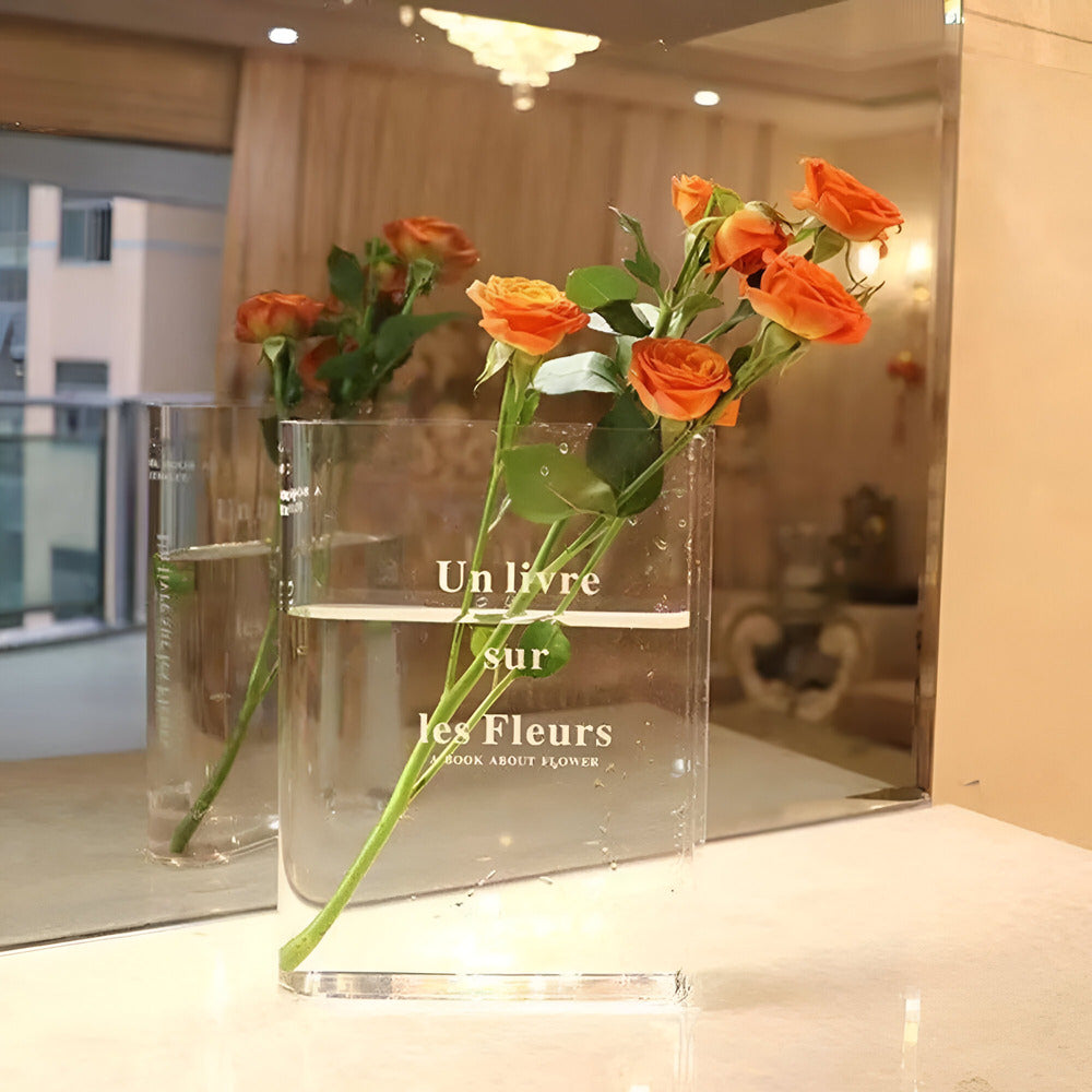 Jarrón de plástico moderno para arreglos florales elegantes