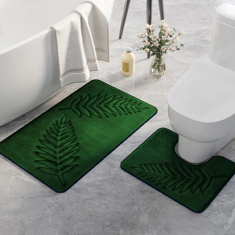 Juego de alfombrillas de baño de espuma viscoelástica antideslizante