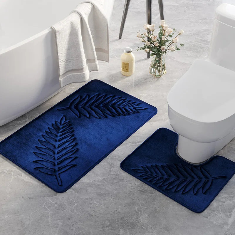 Juego de alfombrillas de baño de espuma viscoelástica antideslizante