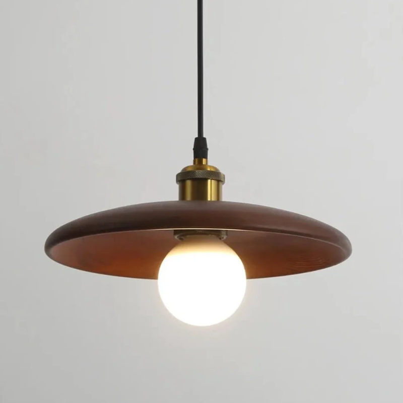 Lámpara colgante LED de madera minimalista nórdica